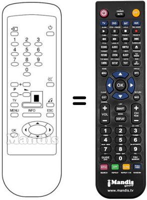 Comandament a distància equivalent DSB 9800 (ver. 2)
